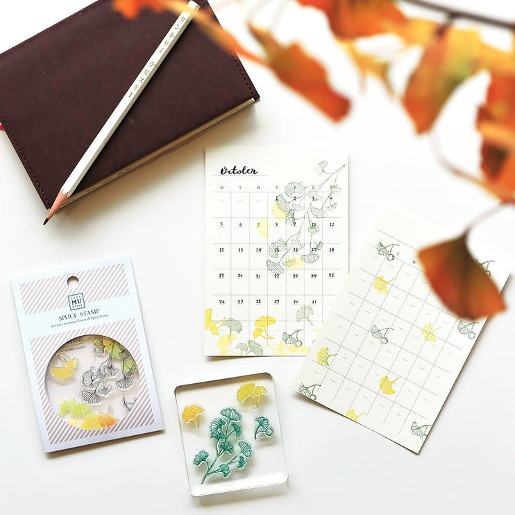 MU - Clear Splice Stamps - Gingko - ColorSwatch