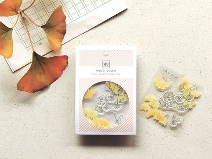 MU - Clear Splice Stamps - Gingko - ColorSwatch
