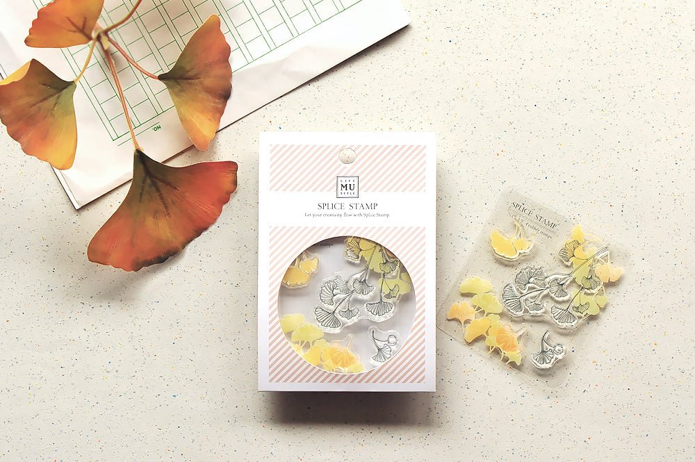 MU - Clear Splice Stamps - Gingko - ColorSwatch