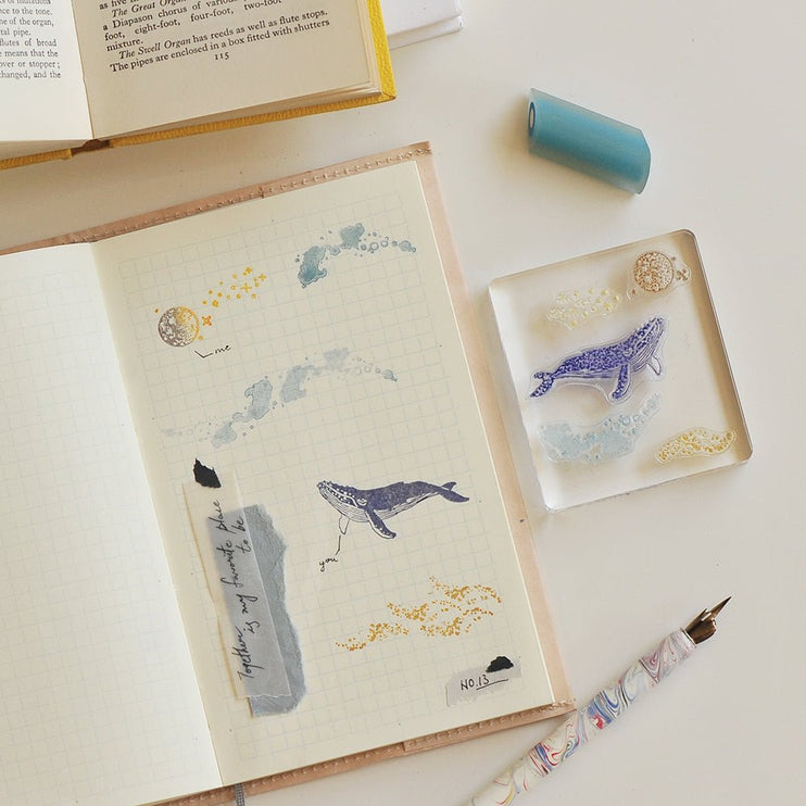 MU - Clear Splice Stamps - Whale & Moon - ColorSwatch