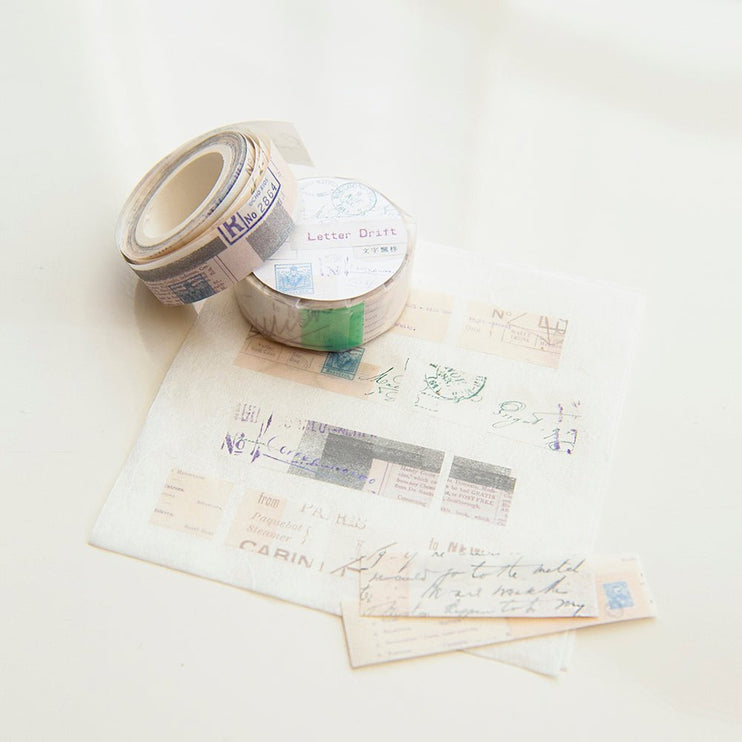 MU - Shape Tape Tear Washi - Letter Drift - ColorSwatch