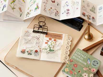 MU - Washi Tape Book - Vintage Floral Handbook - ColorSwatch