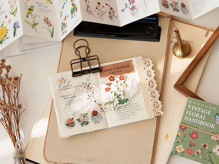 MU - Washi Tape Book - Vintage Floral Handbook - ColorSwatch