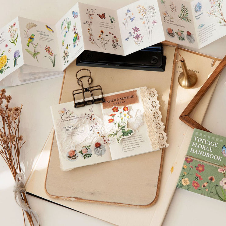 MU - Washi Tape Book - Vintage Floral Handbook - ColorSwatch