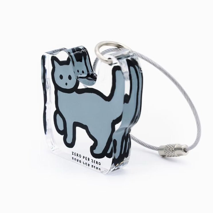 Objet Keyring - Blue Cat - ColorSwatch