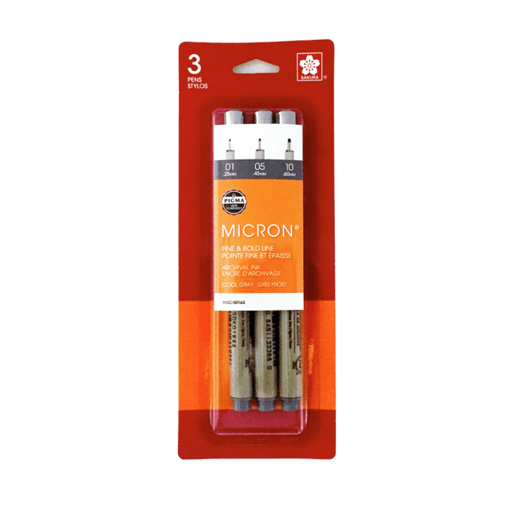 Pigma Micron Cool Grey - Set de 3 - ColorSwatch