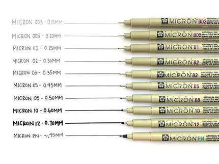 Pigma Micron - Set de 10 - ColorSwatch