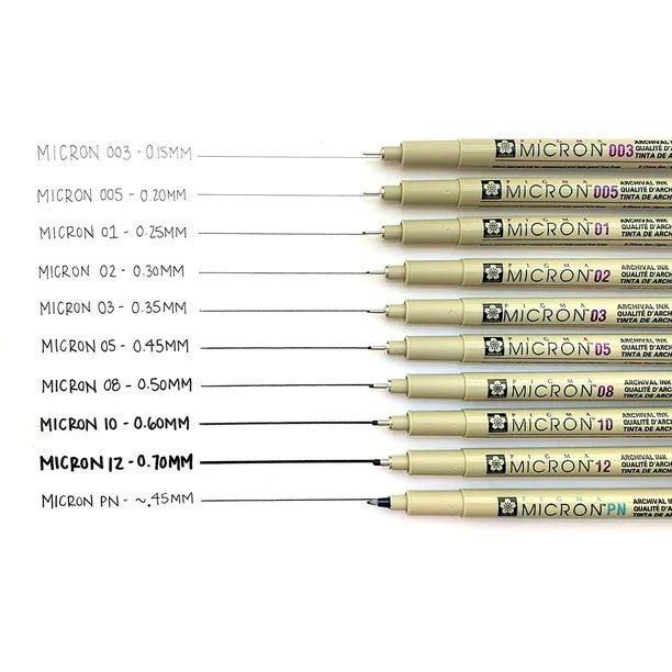 Pigma Micron - Set de 10 - ColorSwatch