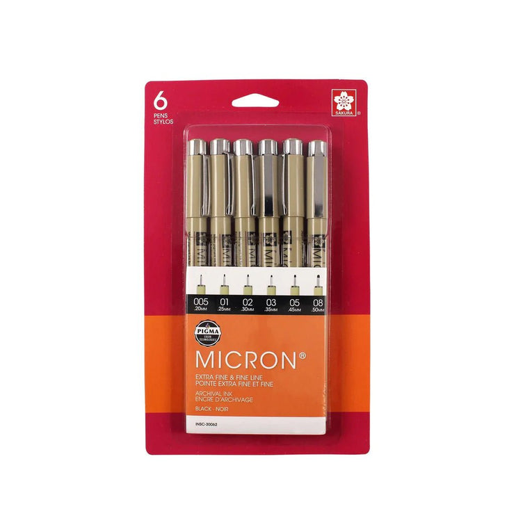 Pigma Micron - Set de 6 - ColorSwatch
