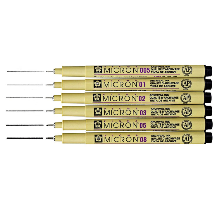 Pigma Micron - Set de 6 - ColorSwatch