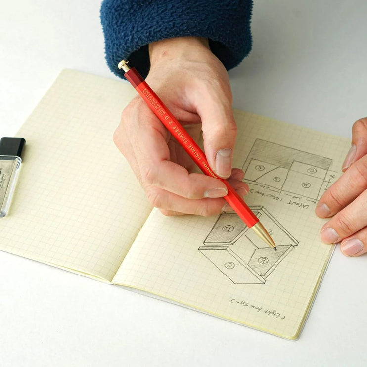 Portaminas Prime Timber - Brass - Red - ColorSwatch