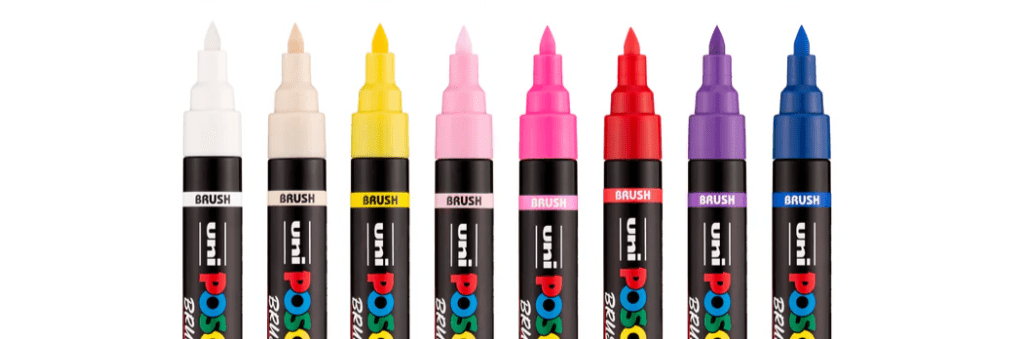 Posca PC5BR - Brush - Set 16 - ColorSwatch