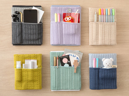 Knitted Book Band with Pockets - Yellow