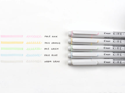 Resaltadores Pilot Kire - Na - Set de 5 - Pale Tones - ColorSwatch