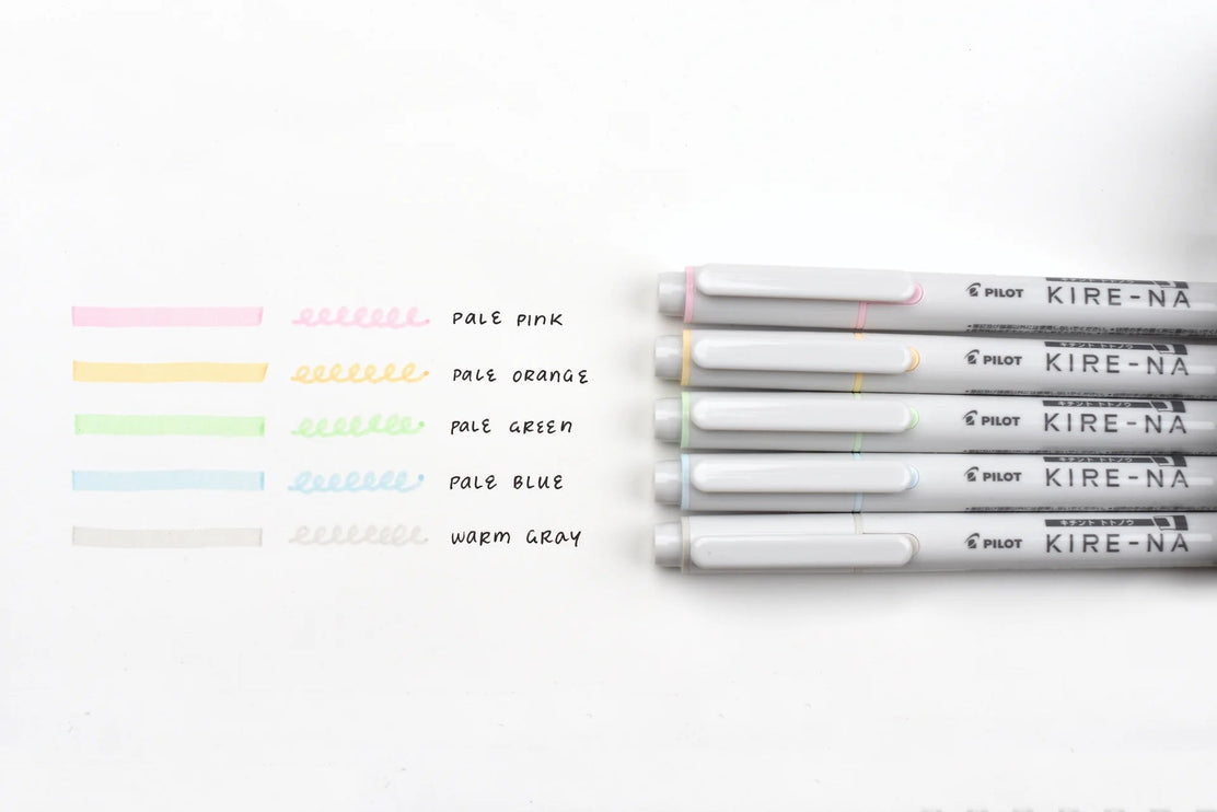 Resaltadores Pilot Kire - Na - Set de 5 - Pale Tones - ColorSwatch