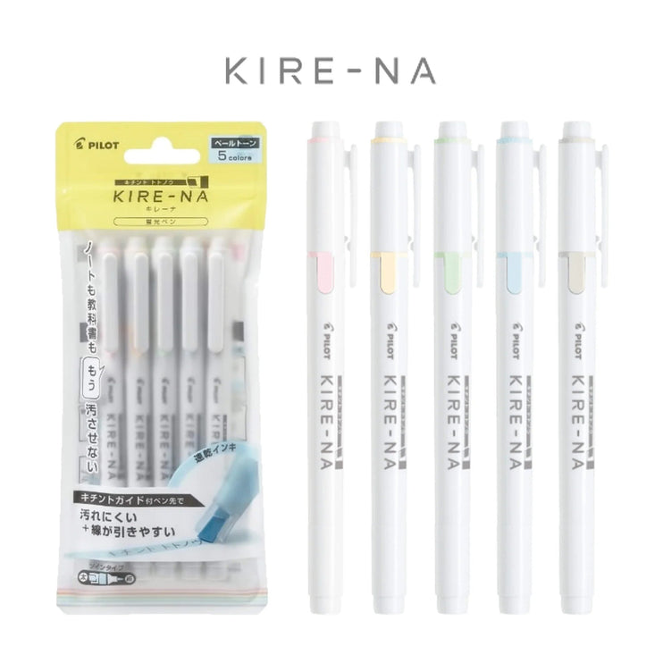 Resaltadores Pilot Kire - Na - Set de 5 - Pale Tones - ColorSwatch