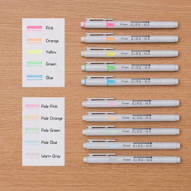 Resaltadores Pilot Kire - Na - Set de 5 - Pale Tones - ColorSwatch