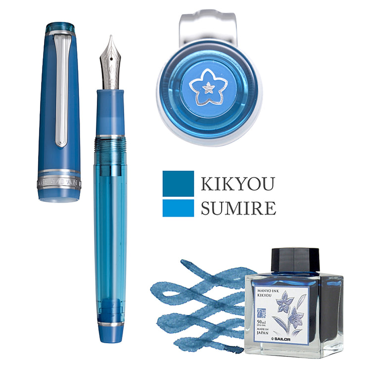 Professional Gear Slim Manyo II - Pluma Fuente Sumire + Tinta Kikyou