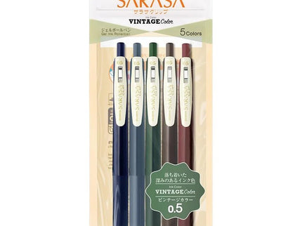 Sarasa Vintage 1 - 0.5mm - Set de 5 - ColorSwatch