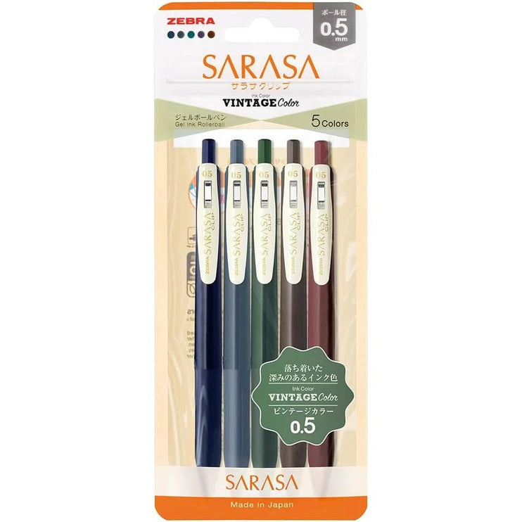 Sarasa Vintage 1 - 0.5mm - Set de 5 - ColorSwatch