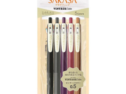 Sarasa Vintage 2 - 0.5mm - Set de 5 - ColorSwatch