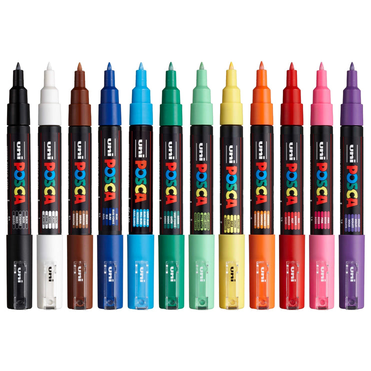 Set de 12 Posca PC - 1M - Basic - ColorSwatch