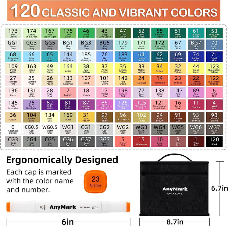 Set de 120 Marcadores Doble Punta - ColorSwatch