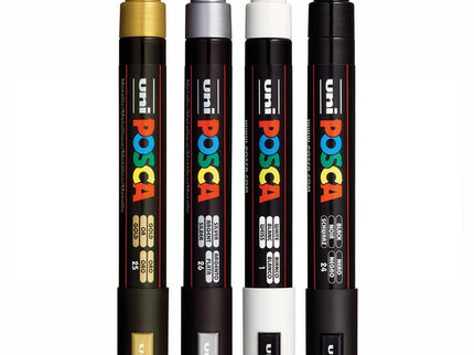 Set de 4 Posca PC-5M - BWGS - ColorSwatch