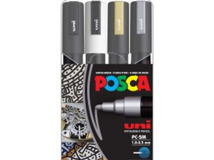 Set de 4 Posca PC-5M - BWGS - ColorSwatch