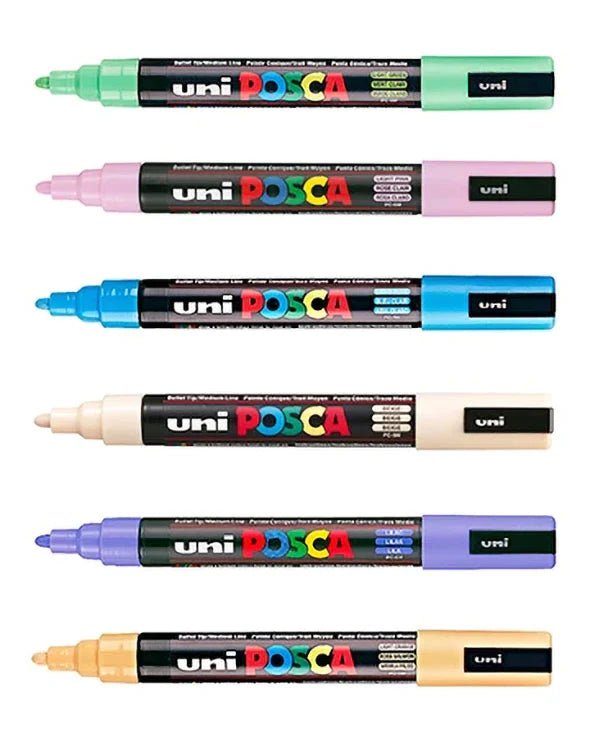 Set de 6 Posca PC - 5M - PALE - ColorSwatch