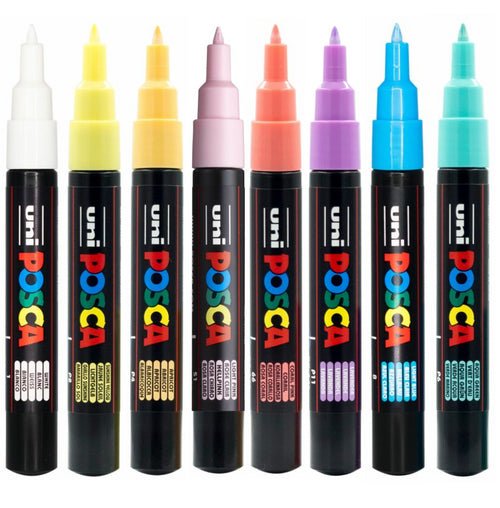 Set de 7 Posca PC - 1M - Pastel - ColorSwatch