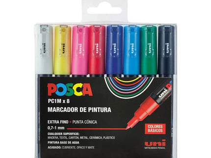 Set de 8 Posca PC - 1M - Basic - ColorSwatch