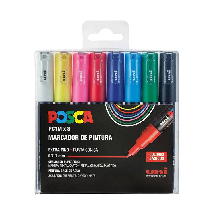 Set de 8 Posca PC - 1M - Basic - ColorSwatch