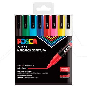 Set de 8 Posca PC - 3M - Basic - ColorSwatch