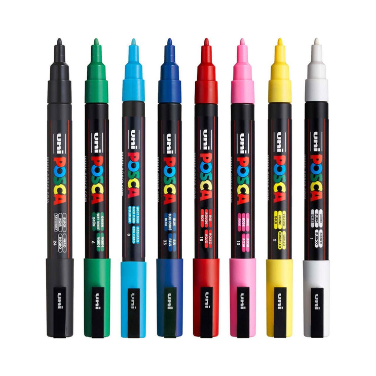 Set de 8 Posca PC - 3M - Basic - ColorSwatch