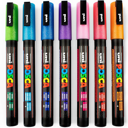 Set de 8 Posca PC - 3M - Glitter - ColorSwatch