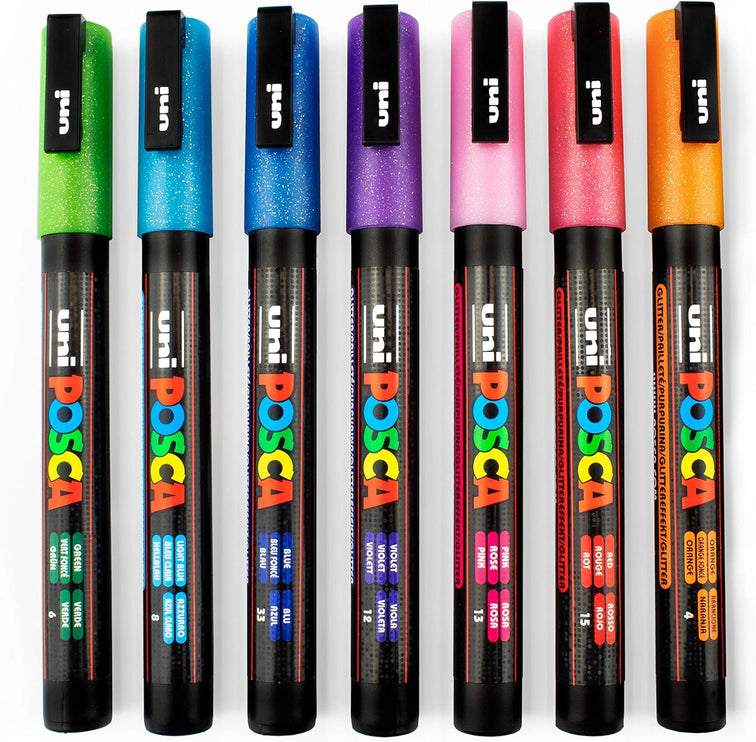 Set de 8 Posca PC - 3M - Glitter - ColorSwatch