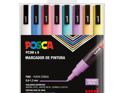 Set de 8 Posca PC - 3M - Pastel - ColorSwatch