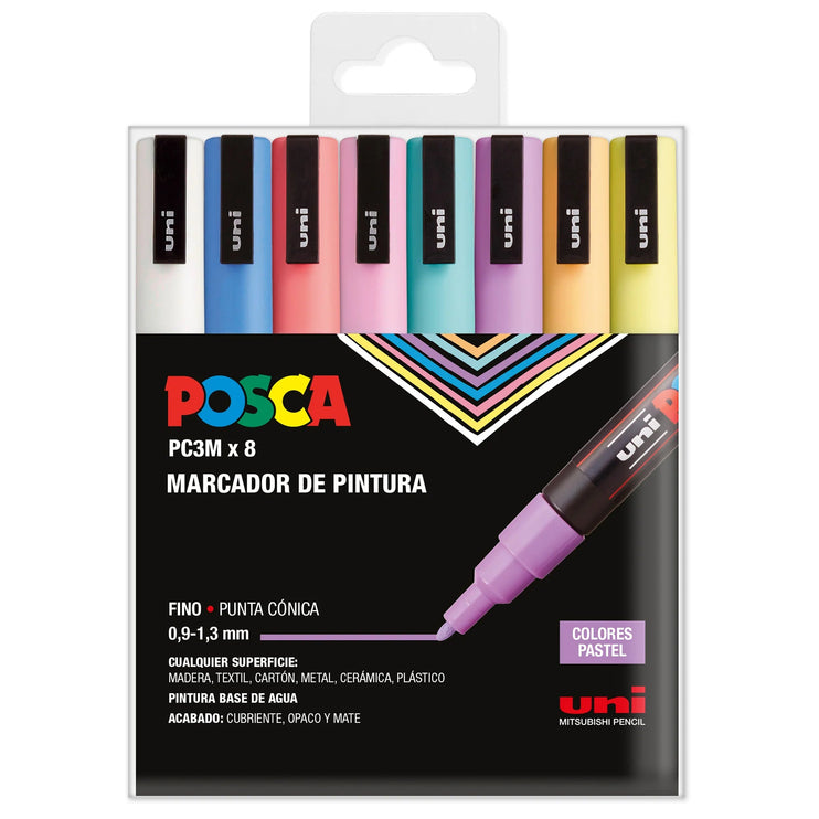 Set de 8 Posca PC - 3M - Pastel - ColorSwatch