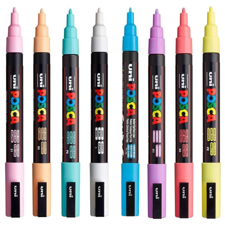 Set de 8 Posca PC - 3M - Pastel - ColorSwatch