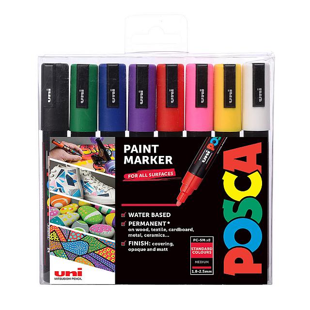Set de 8 Posca PC - 5M - Basic - ColorSwatch