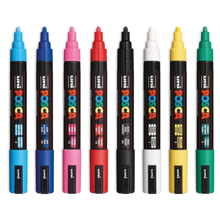 Set de 8 Posca PC - 5M - Basic - ColorSwatch