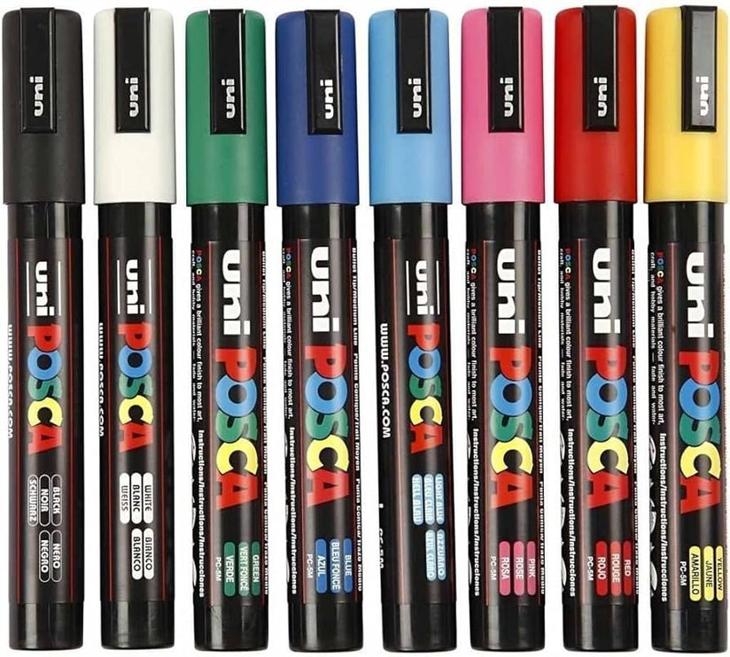 Set de 8 Posca PC - 5M - Basic - ColorSwatch