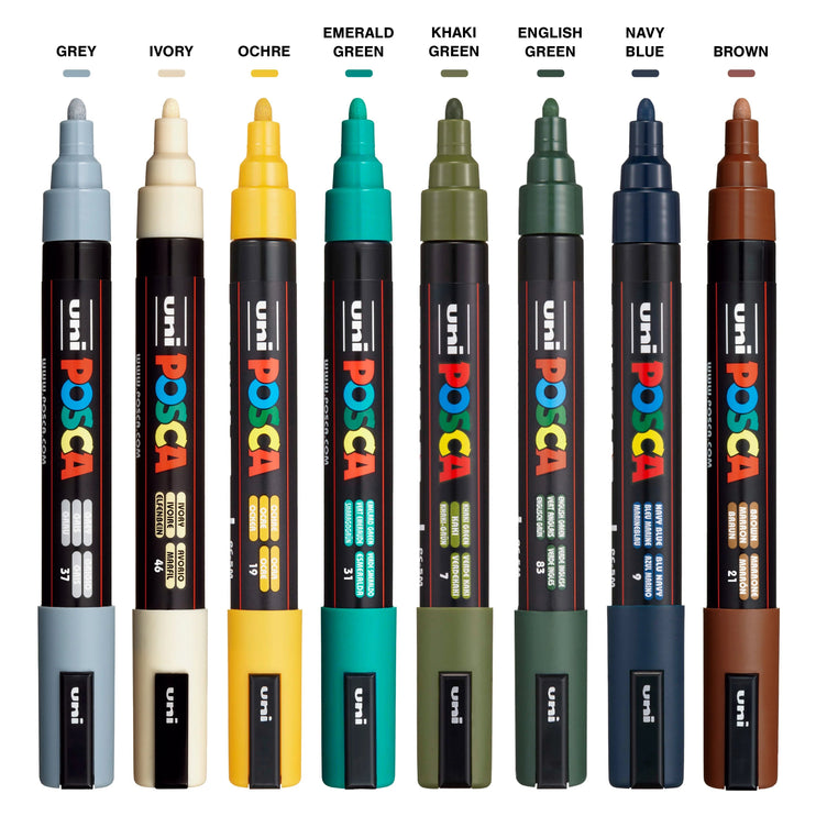 Set de 8 Posca PC - 5M - Earth - ColorSwatch