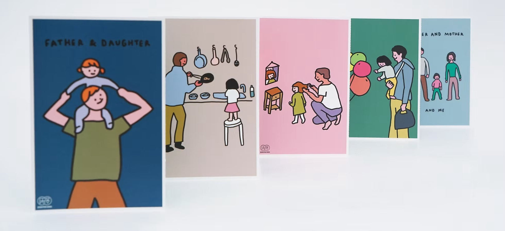 Set de Postales - Father/Mother and Daughter - ColorSwatch