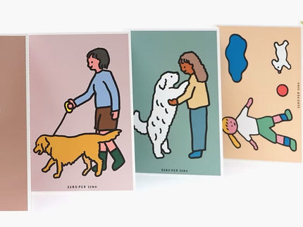 Set de Postales - People with Dogs - ColorSwatch