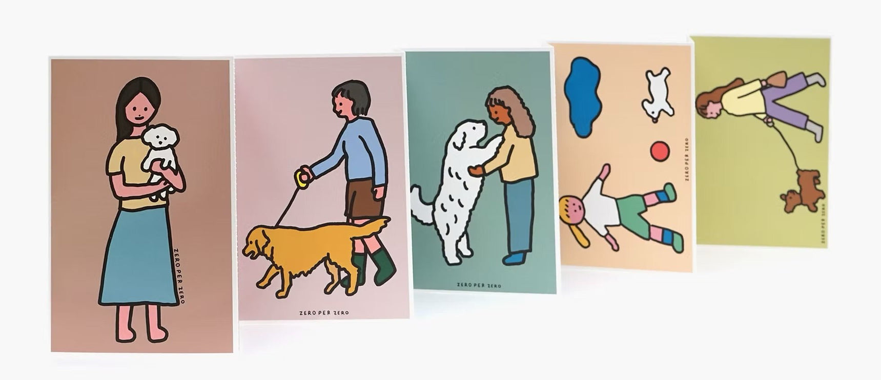 Set de Postales - People with Dogs - ColorSwatch