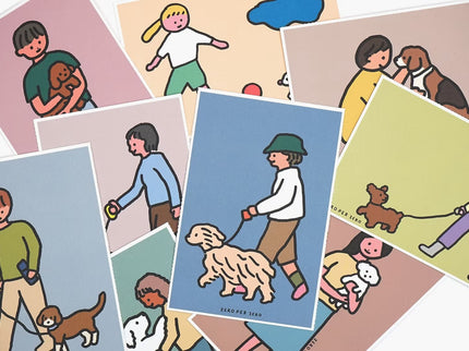Set de Postales - People with Dogs - ColorSwatch