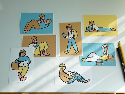 Set de Postales - Reading (Silkscreen) - ColorSwatch