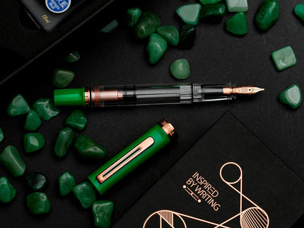 Set Pluma Fuente Eco T - Royal Jade Rose Gold Set with Ink - ColorSwatch